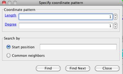 Figure 27 Coordinate pattern search window