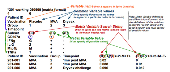 Fig. C: Variable definitions of the matrix format